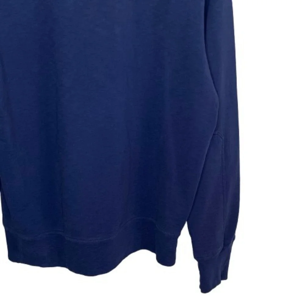 Polo Ralph Lauren Mens Quarter Zip Snap Pullover Sweatshirt L Blue French Terry